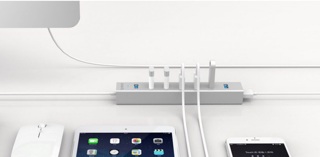 هاب 7 پورت USB 3.0 آلومینیومی با آداپتور H7013-U3-SV