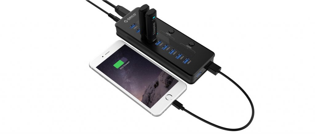 هاب 10 پورت USB 3.0 با 1 پورت شارژ