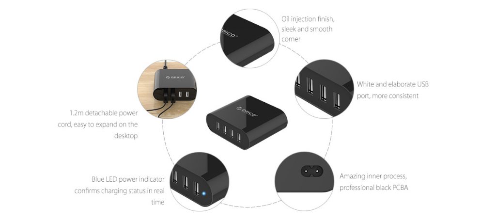 شارژر رومیزی USB مدل DCH-4U