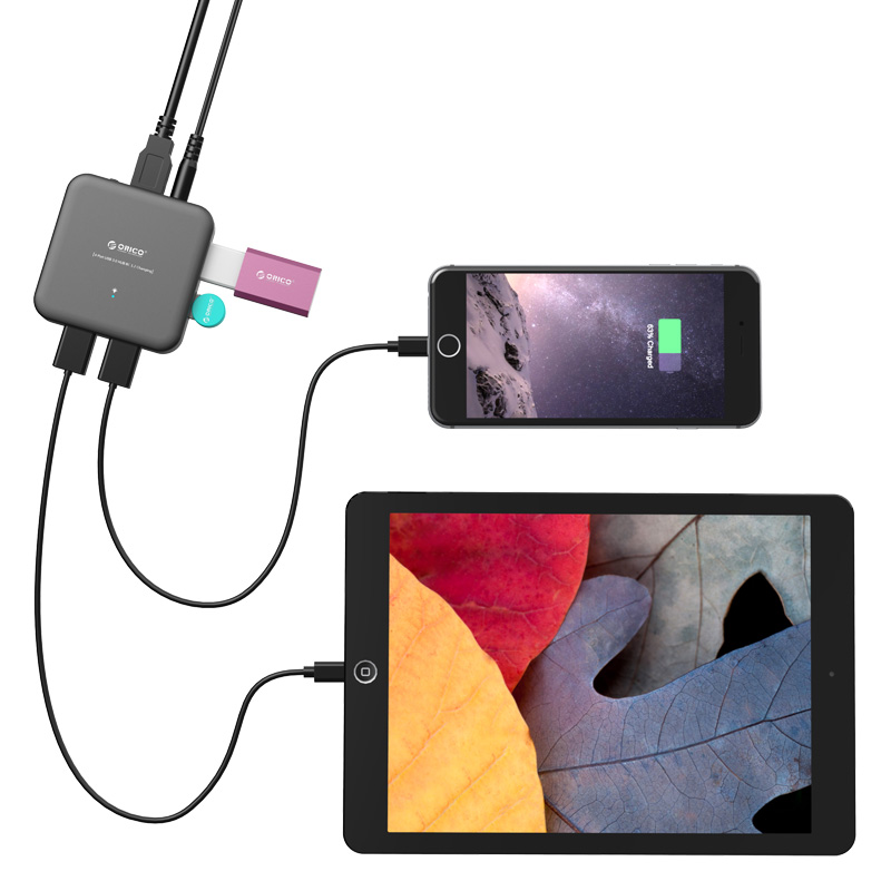 هاب 4 پورت USB3.0 با شارژر