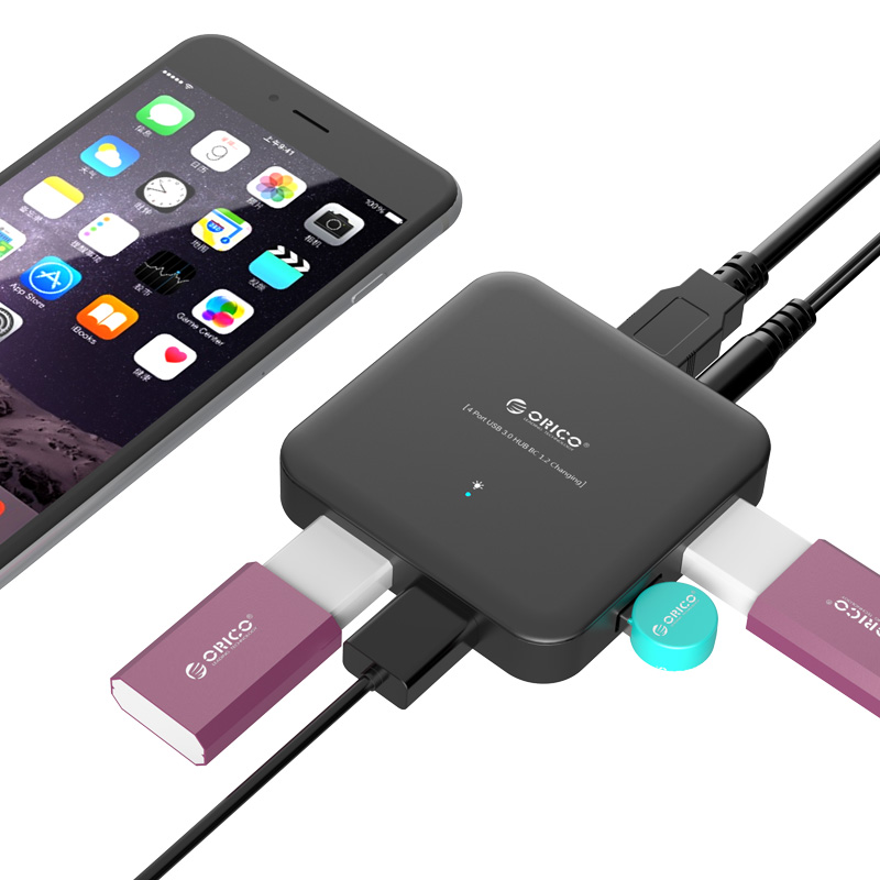 هاب 4 پورت USB3.0 با شارژر