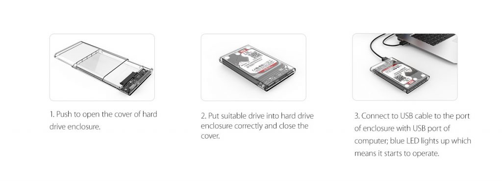باکس هارد USB 3.0 شفاف