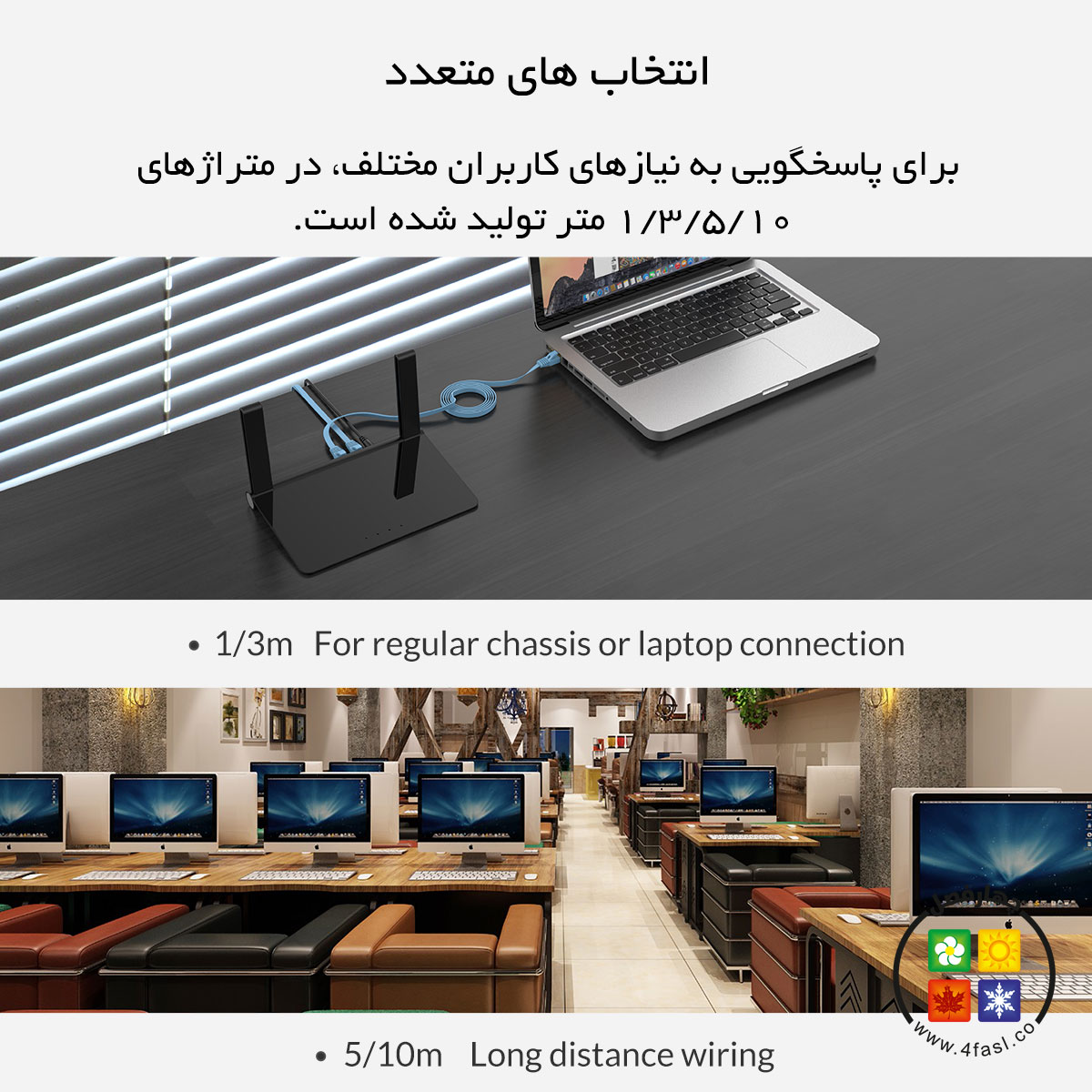کابل شبکه Cat6 تخت