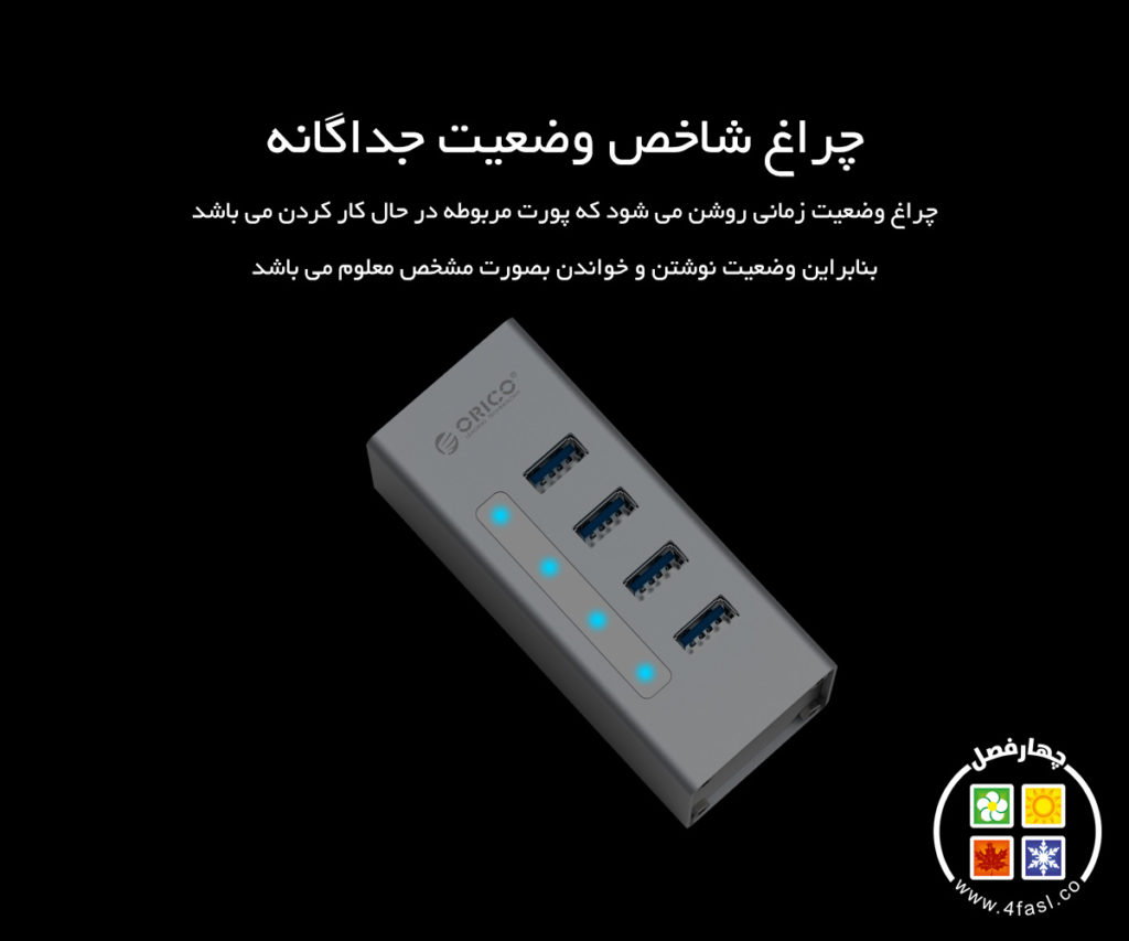 هاب 4 پورت USB3.0