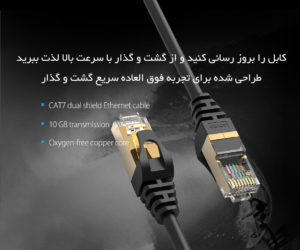 کابل شبکه CAT7 اوریکو مدل PUG-C7 طول 2 متر
