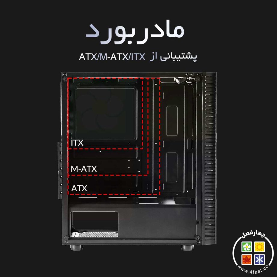 کیس کامپیوتر با پنل شیشه ای