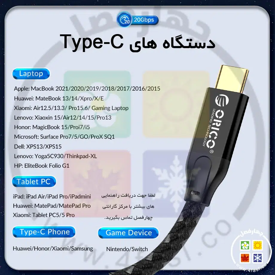 کابل انتقال اطلاعات Type-C
